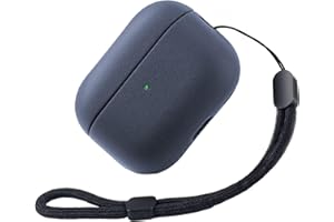 Teyomi Custodia compatibile con AirPods Pro 3 con cinturino da polso, Cover per Airpods Pro 3,Custodia Protettiva Touch in pelle per AirPods Pro 3 Generazione,Supporta la ricarica wireless(Blu scuro)