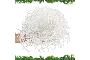 MARFOREVER 200g Füllmaterial Geschenk Raffia, Weiß Hamper Shreds Geschreddertes Papier Geschenk Füllung zum Dekorieren von Geschenkkörbe Füllmaterial Geschenkverpackung für Geschenkbox Dekoration