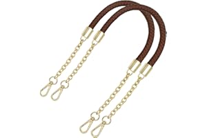 besbomig 2 Stück Taschengurt Schultergurt Ersatz PU Taschengriff Geflochtene Handtasche Strap Tasche Kette 60cm, Braun