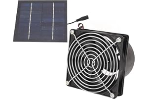 FOCKETY Solar Powered Exhaust Fan, 50W Solar Panel + High Speed Exhaust Fan, Portable Solar Powered Fan Wall Mount Ventilation & Cooling Vent for Chicken Coop, Greenhouse, Shed, Pet Houses
