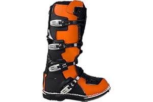 WINNET Stivali per moto da cross enduro fuoristrada quad (41 EU, Arancio)
