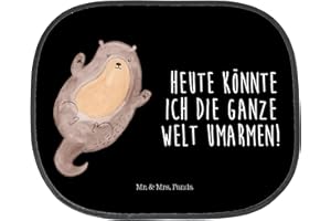 ‎MR. & MRS. PANDA Mr. & Mrs. Panda Auto Sonnenschutz Otter Umarmen - Geschenk, Autosonnenschutz, Fischotter, Sonnenschutz für Autoscheiben, Sonne Auto, Otter Seeotter