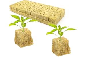 txuzong 36 Pièces Cubes de Culture Hydroponique 30x30x40mm - Blocs de Laine de Roche pour Boutures et Semis - Support de Jardinage Intérieur pour Légumes et Plantes - Substrat Inerte Stérile