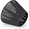 LAMSU Black Rattan Lamp Shade Small, Boho Barrel Lamp Shades for Table Lamps, Handwoven Wicker Lampshade Replacement for Floor Lamp, Wall Sconces Light Cover, Spider Fitter, 5.5x10x7