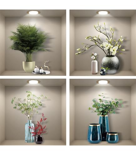6er Set 3D Wandtattoos Mit Vase & Pflanzen – Selbstklebende Wandaufkleber 36x36 Cm Für Wohnzimmer, Schlafzimmer & Mehr