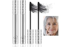 GETUE 2er-Pack Schwarze Mascara für ältere Frauen,Wasserfeste Wimperntusche für mehr Volumen und Länge bei dünner werdenden,alternden Wimperntusche