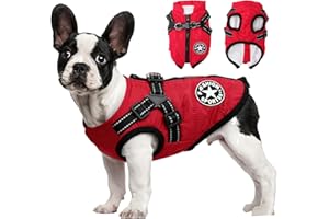 Mayoii Winter Dog Coat Warm Dog Coats Waterproof with Harness, Waterproof & Reflective, Dogs Jacket, Suitable for Most Dogs (Red, XXL)