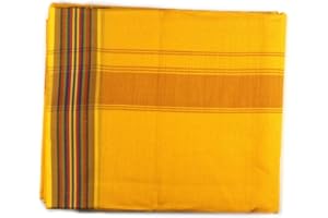 ASHIRWAD Sarong für Herren, 100 % Baumwolle, kariert, handgewebt, Lungi Dhoti