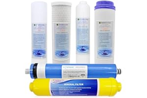 Finerfilters Potable Water Filter 6 Stage Reverse Osmosis Replacement Pack with 50GPD RO Membrane
