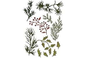 Sizzix 663101 Thinlits Die Set Funky Festive by Tim Holtz (11-Pack), Multicolor, Multi Color, One Size, Holiday