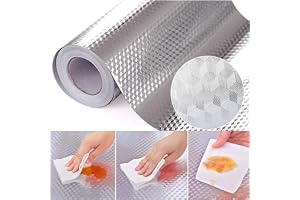 CHANMOL Kitchen Backsplash Wallpaper Stickers, Kitchen Stickers Self Adhesive Kitchen Aluminum Foil Stickers Oil Proof Waterproof Kitchen Stove Sticker 15.6 X117Inch Cm092, Style 2