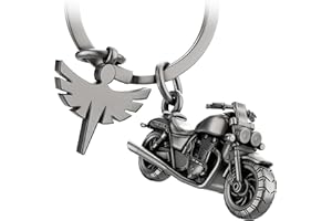 FABACH Porte-clés moto avec ange gardien - Cadeau ange pour motocycliste - Cadeaux moto - Porte-clés porte-bonheur - Conduite prudente