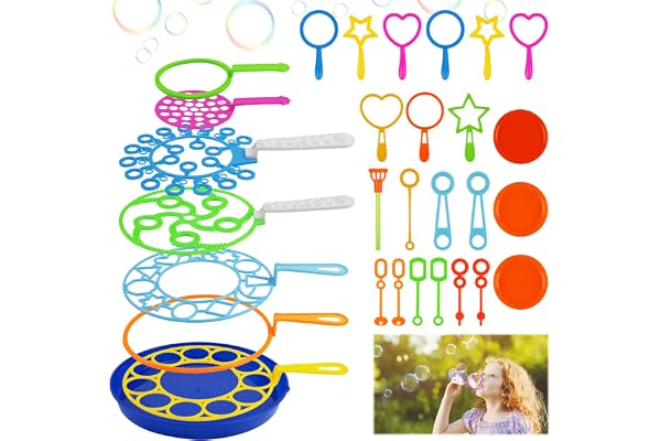 OSDUE Baguette à Bulles Ensemble, 30 Pièces Bulles Sticks pour Enfants, Jouet de Bulles de Savon pour activités de Plein air, Mariage, Fête D'été de Voyage, Bulles de Savon Enfant Géante Kit