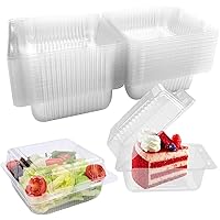 50 Pieces Single Individual Cake Slice Boxes, 4.2 Inch Dessert Containers Cheesecake Boxes Reusable Stackable Leakproof Squar