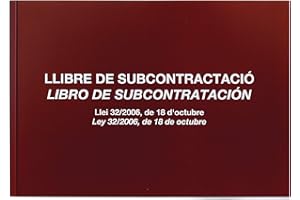 Miquelrius - Libro de Contabilidad, Apaisado A4, Rayado Subcontratación, 20 Hojas de 56 g/m², Cubierta Cartulina 220 g/m², Catalán