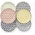 Miicol Side Plates Set of 6, Ceramic Tapas Plates 15cm, Small Tea Plate 6 inch, Colourful Dessert Plate, Serving Dishes for Appetizer, Cake, Salad