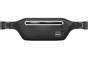 Drench 100% Underwater Waterproof Bum Bag. Waist Pack. Submersible Waterproof Phone Pouch. Dry Bag for Swimming & Snorkelling. Underwater Phone case. (Black with 2 Rings)