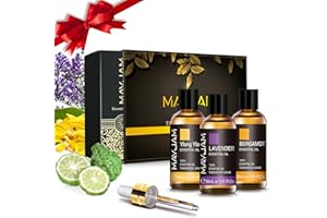 MAYJAM Aceites Esenciales de Juego 3 * 30ml Ylang Ylang Lavanda Bergamota Aceites Esenciales, Aromaterapia Aceites Esenciales Set de Regalo para Difusor, Humidificador