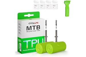 CYCLAMI Cámara Bicicleta MTB de TPU Ultraligera 65g Cámara Interior para 29'', 27,5'' y 26'' ×1.9-2.5 Bicicleta de Montaña con Metal Extraíble Válvula-Presta 45mm