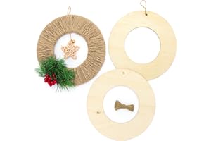 Baker Ross FE907 Grandes Couronnes en Bois Enfants - Lot de 6, Couronne Bois a Decorer, Couronne Decorative, Activites Manuelles pour Enfants