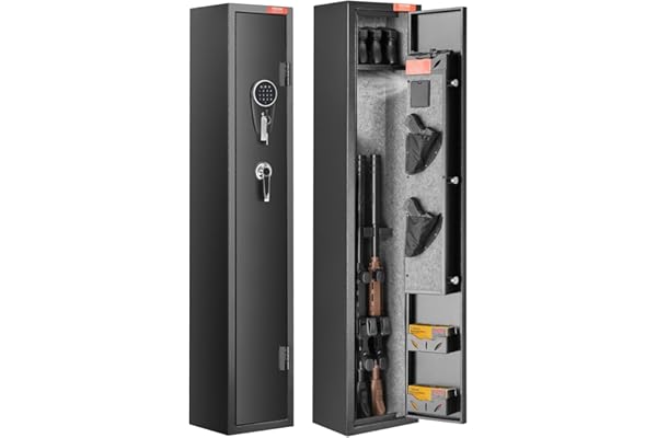 VEVOR Armoire à 2 Fusils, Coffre-fort pour Armes à Feu avec Serrure et Clavier Numérique, Rangement pour Armes à Feu à Accès Rapide avec Étagère Amovible, pour Fusils et Pistolets Domestiques
