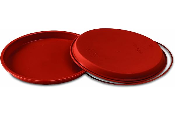silikomart | SFT228 Moule à gâteau en Silicone MOULE À PIZZA, antiadhésif, paquet de 1 Moule à gâteau avec anneau de sécurité, Ø 280 h 20 mm, Volume 1,3 l, Made in Italy, Marron