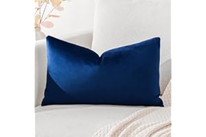 Artscope Housse de Coussin en Velours Décoratif Canapé Taie d'oreiller Super Doux Decoration Maison Salon Chambre pour Canapé 40x60cm Bleu Marine