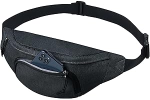 WATERFLY Duża saszetka na ramię – wąska saszetka sportowa dla kobiet i mężczyzn – modna torba podróżna na spacer, jogging, wędrówki, szara, duża, prosta i łatwa, Ciemnoszary, Large, Proste i łatwe