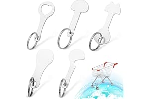 RAFIYU 5 Pezzi Chiave per Carrello Della Gettoni Carrello Spesa Portachiavi Per Carrello Della Spesa Carrello Della Spesa Moneta Universal Carrello Della Spesa Chiavi Rimovibili