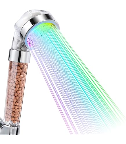 Pommeau de douche - Qiilu - LED 3 couleurs - Capteur de température - Facile à installer - ABS - Bricolage Pommeau de douche - Qiilu - LED 3 couleurs - Capteur de température - Facile à installer - ABS - Bricolage