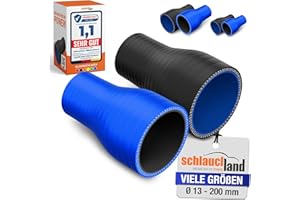 SCHLAUCHLAND Silicone Reducer ID-Diameter 60-54 mm Black 200°C | Selection | Silicone Hose Reducer Reducer Charge Air Hose Coolant Hot Water Adapter Flexible Pipe Clean without Logo