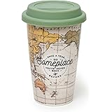 Legami - Tu Vuò Fa' L'Americano, Tazza in Porcellana New Bone China a Doppio Strato, 300 ml, Tema Travel, Tiene al Caldo le B