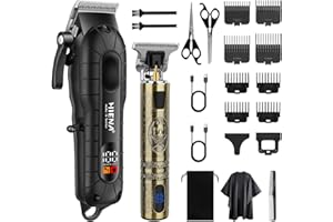 HIENA PRO Maquina De Cortar Pelo Cortapelos Hombre Profesional Recortadora De Barba Hombre, Kit Barbero Con Pantalla LED Inteligente