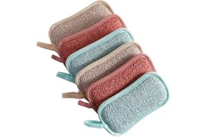 EBHO 6 Piezas Estropajo de Cocina, Esponja Mágica, Esponja para Vajilla, con Fibra Antigrasa Extra Fuerte y Esponja de Microfibra