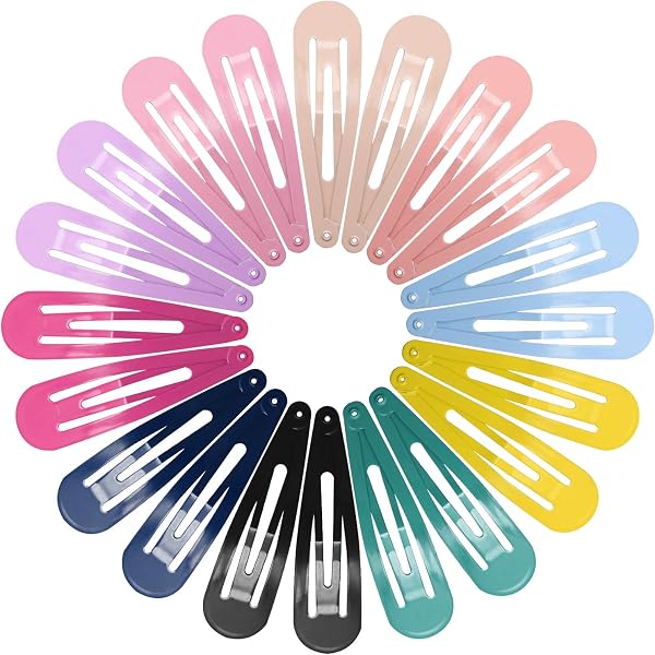 Produktbild von 20 Stück Haarspangen Frauen – Metall Snap Clips Mit Wassertropfen Design | Rutschfest Für Alle Haartypen (5 Farben)