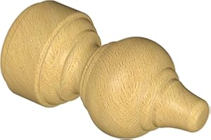 Flairdeco Deco Flair 11012803 0230 Ends Groove Form Wooden Curtain Pole 28 mm, Beech – Pack of 2 Set