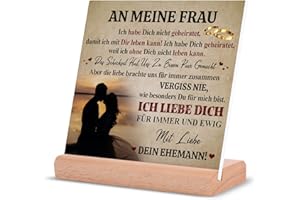 NIYEWSOR Geschenke für Meine Frau, Geburtstagsgeschenk für Frauen, Jahrestag Geschenke für Sie Holzsockel Dekoration, Hochzeitstag Geschenke für Frauen, Ich Liebe Dich Geschenke, Liebesgeschenke für Frauen