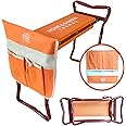 H> Garden Kneeler and Seat, Foldable Garden Stool Heavy Duty Gardening Bench for Kneeling and Sitting to Prevent Knee & Back Pain (Modern Kneeler 2023, Orange)