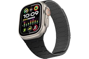 ZZDZZ Compatible with Apple Watch Straps 49mm 45mm 44mm 42mm 41mm 40mm 38mm, Silicone Magnetic Adjustable Loop Strap for iWatch Ultra 2 Ultra Series 9 8 7 SE 6 5 4 3 2 1 (49/45/44/42, Black Gray)
