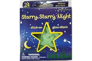 MSZSA Glow in The Dark Night Stickers Stars Moon Space Fun Ceiling Wall Art Plastic (Stars)