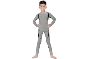 SAGUARO Kinder Thermounterwäsche Set Atmungsaktiv Thermoaktiv Skiunterwäsche Funktionswäsche für Mädchen & Jungen, Gr.110-164