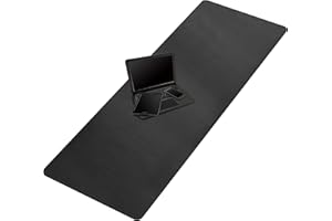 Cacoy Tappetino da Scrivania in pelle PU, 160x60cm Tappetino per Mouse da Gioco di Grandi Tappetino da Scrivania Impermeabile per Ufficio e Casa (Nero)