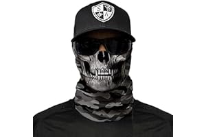 SA Fishing Face Shield Halstuch - viele verschiedene Designs - Multifunktionstuch Schutzmaske Totenkopf Schal Gesichtsmaske Sturmhaube Bandana Ski Motorrad