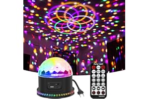 ‎GOMIFIE Discokugel Partylicht 54 LEDs, Gomifie Discolicht Partylicht Musikgesteuert und Zwei Lautsprechern, Discokugel Kinder Led Party Lampe mit 3 geräuschaktivierten Modi für DJ, Weihnachten, Bar und Party