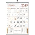 V805 english monthly wall calendar 2025, 14x20inch 12 sheets of monthly wall calendar front side only printing 2025 wall calendar Rich look orange and grey theme