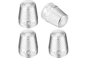 Gjinxi Sewing Thimble 4 Pcs Metal Copper Finger Protector Embroidery Finger Rings Fingertip Quilting Craft Notions Supplies Needlework Guard Tools for DIY Hand-Working Knitting