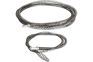 BBTCXJS 2 Stk Rohrreinigungsspirale Abflussreiniger, 10mm x 4 m/1m Rohrreiniger Spirale Abfluss Rohrreinigung Abflussspirale mit Bohraufsatz, Rohrspirale Abflussreiniger Spirale für Badewanne Küche Toilette