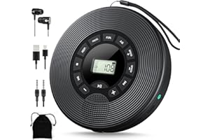 KOVCDVI Lettore CD Portatile con Bluetooth e 1500mAh batteria Lettori CD con altoparlante Supporto Riproduzione per USB e AUX funzione di ripetizione A-B, memoria e riproduzione PROG