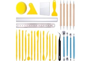 Swpeet Kit de herramientas de modelado de arcilla, herramienta de puntero de bola, herramientas de cerámica, bolígrafos de punta de goma, herramientas de arcilla de plástico, arcilla, cerámica.