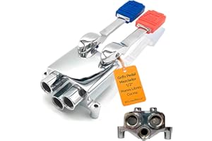 RO Linea Blanca ® Grifo Pedal Doble Mezclador Para Fregadero Agua Fria Y Caliente Acero Inoxidable Entradas Y Salida 1 2 Hembra Montaje En Suelo Bajo Fregadero Ahorro Agua Manos Libres Hosteleria
